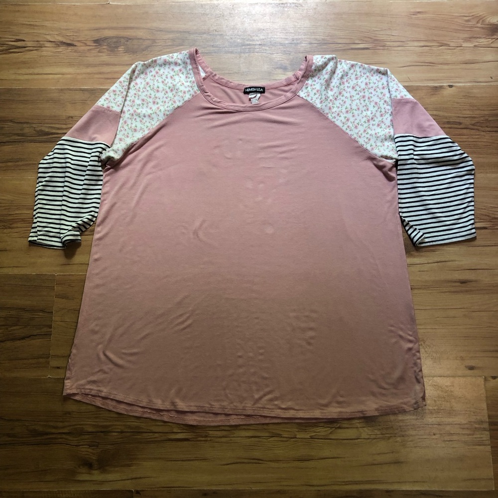 Ladies Heimish USA Colorblock Top Size 2X